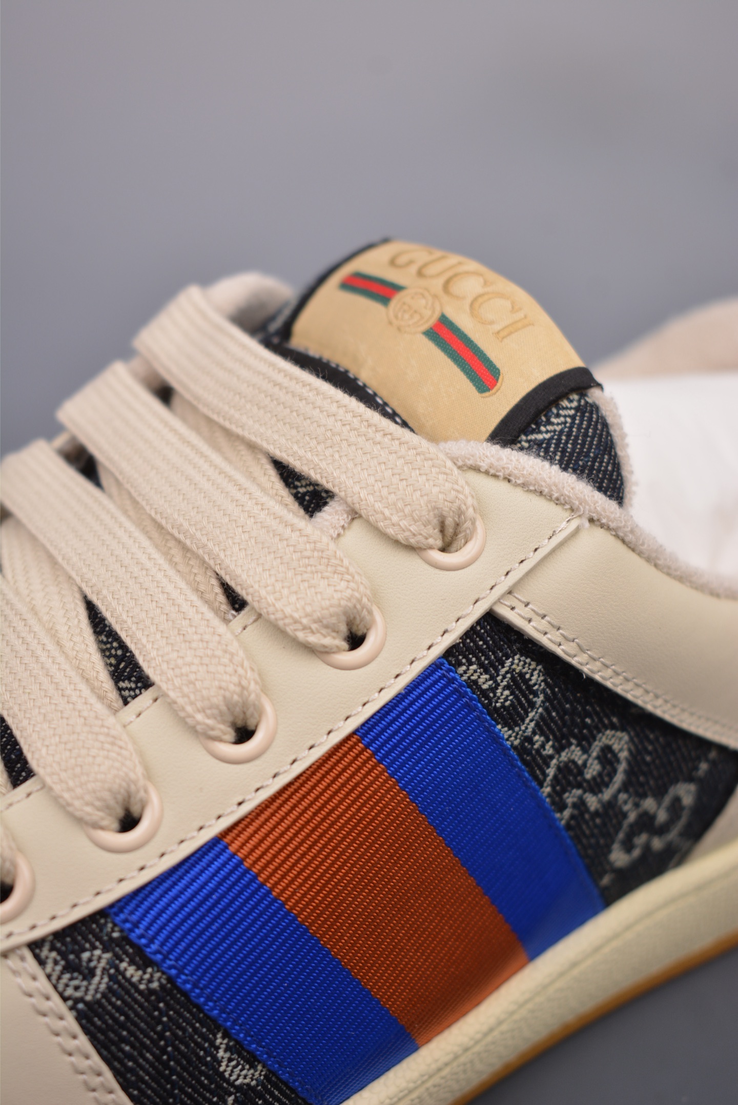 Gucci Screener GG Sneaker Low Off-White Blue Denim