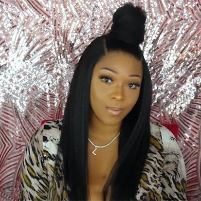 New Kinky Straight Natural LACE FRONT WIG WITH 3 STYLES