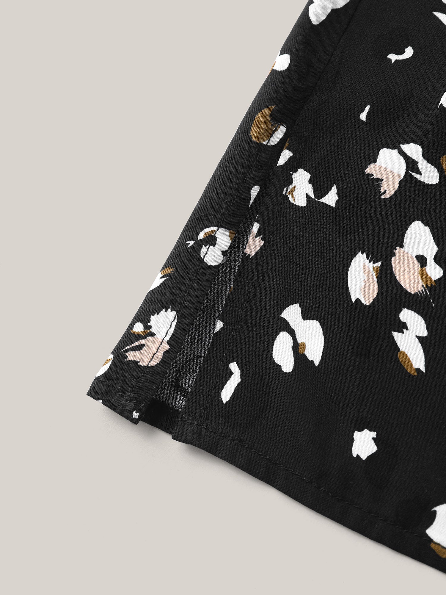 Leopard Dot Print Layered Sleeve Blouse