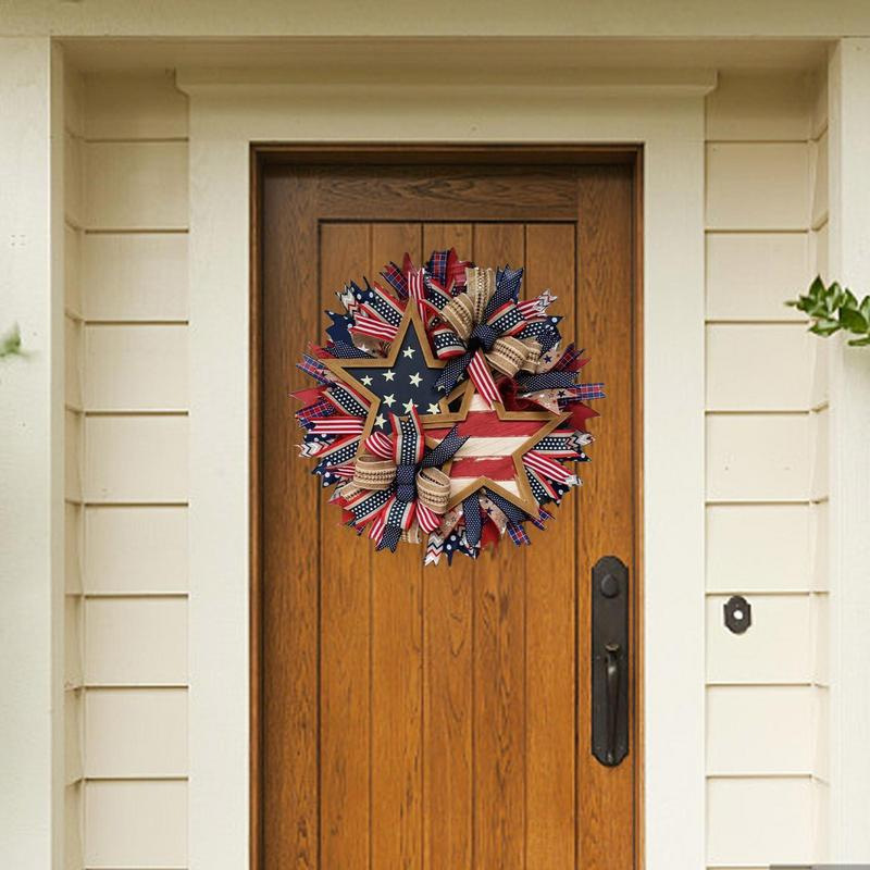 🔥[SAVE 50% OFF]--20 Inch/50cm Handmade American Patriotic Star Wreath -BUY 2 FREE SHIPPING