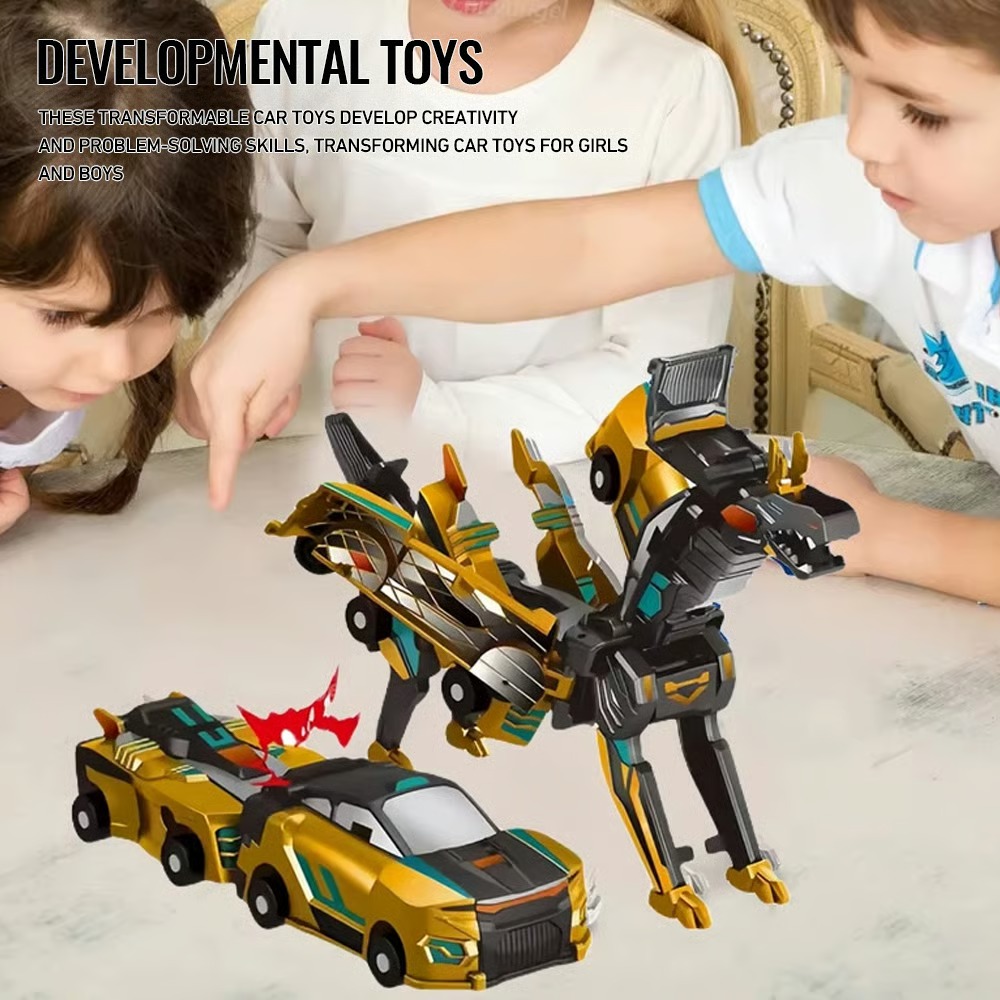 2025 New product 💥 2 In 1 Collision Transforming Dinosaur Car Toy