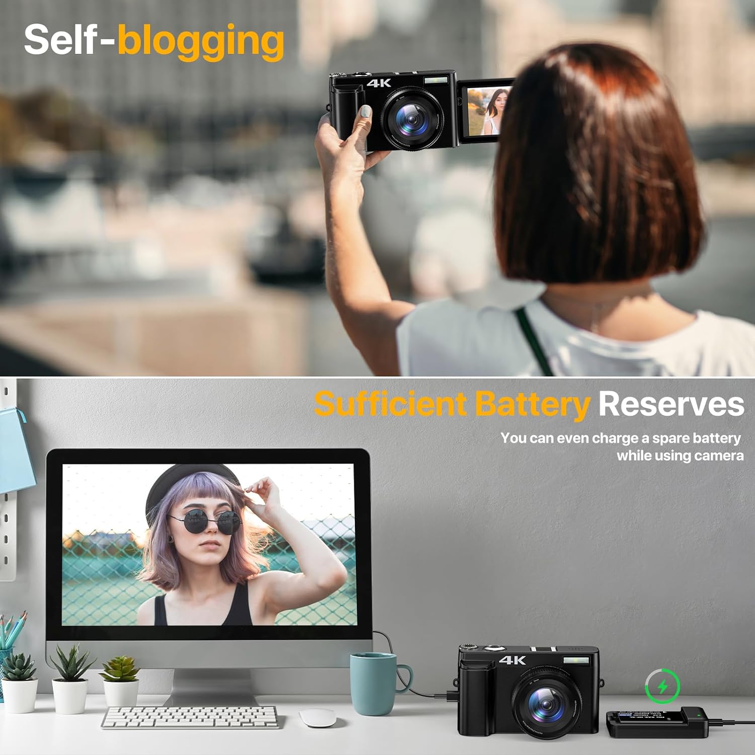 Brewene 4K Digital Camera for Photography Auto-Focus