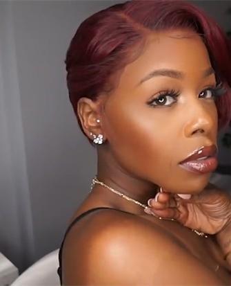 New short Wig Custom Cherry Red 🍒 Summer 19' Slay