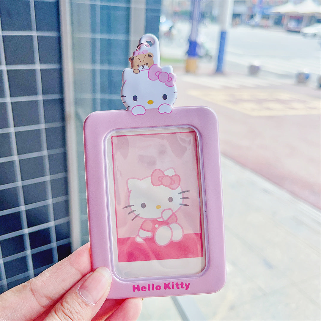 Sanrio ID Badge Holder Cute Credit Card Case with  Keychain for Students Teens Boys Girls Staff Women