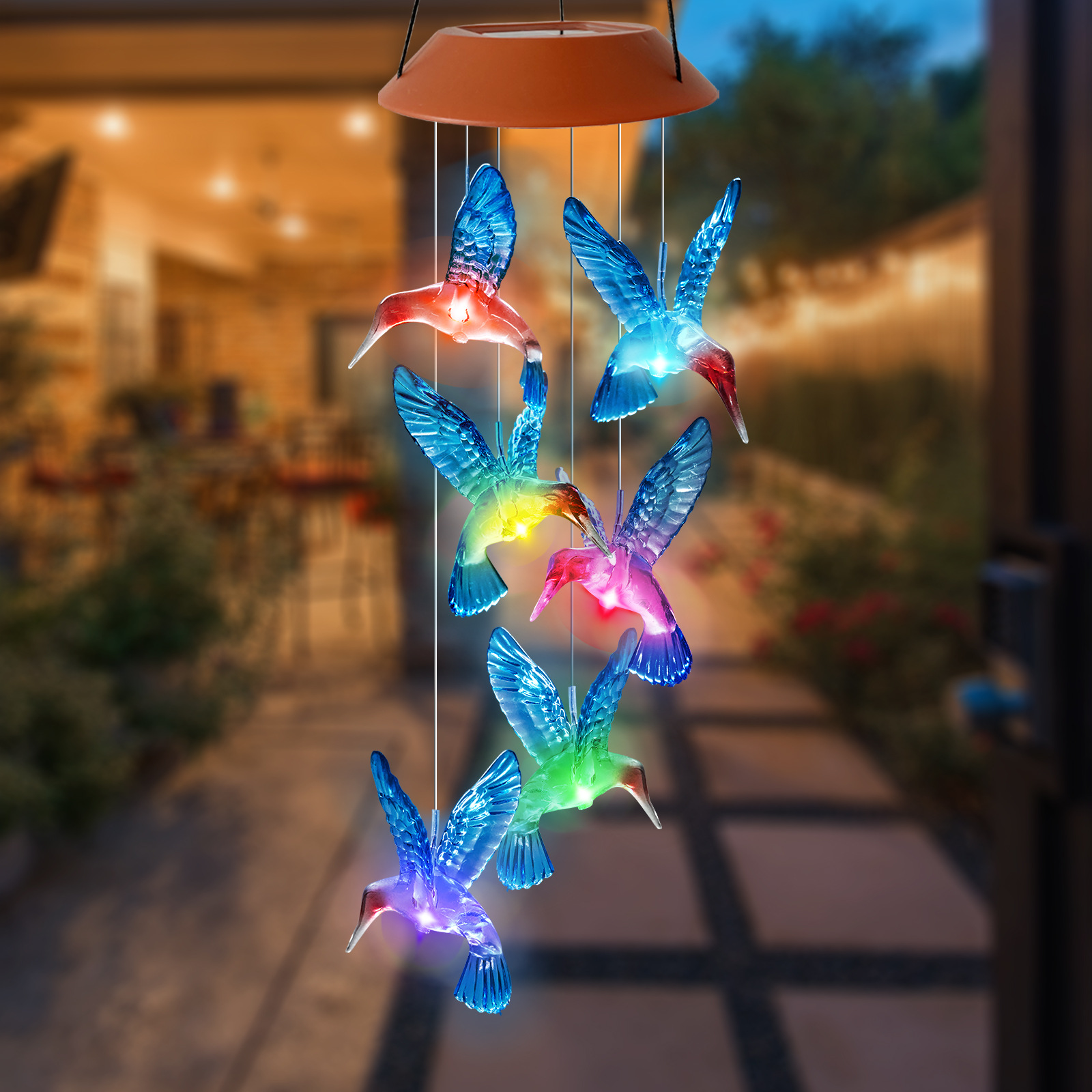 Hummingbird Solar Wind Chimes