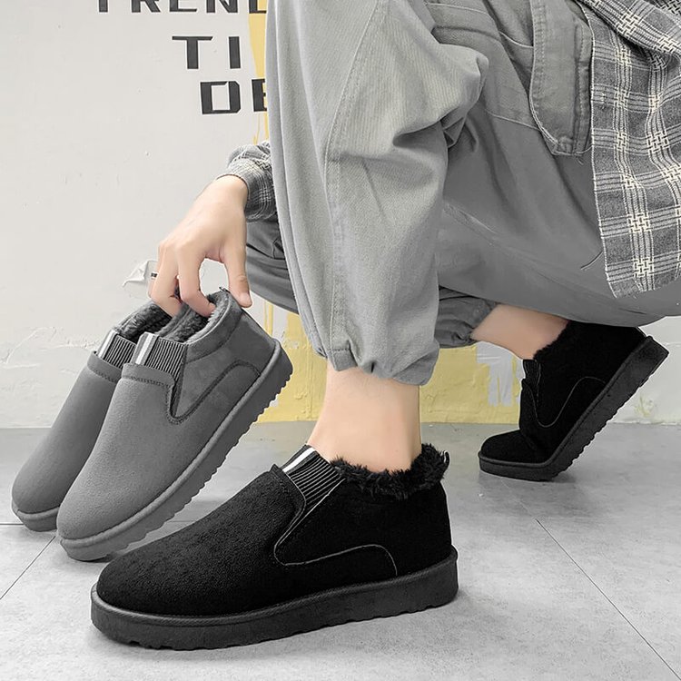 Men's Winter Plush Slip-On Snow Boots
