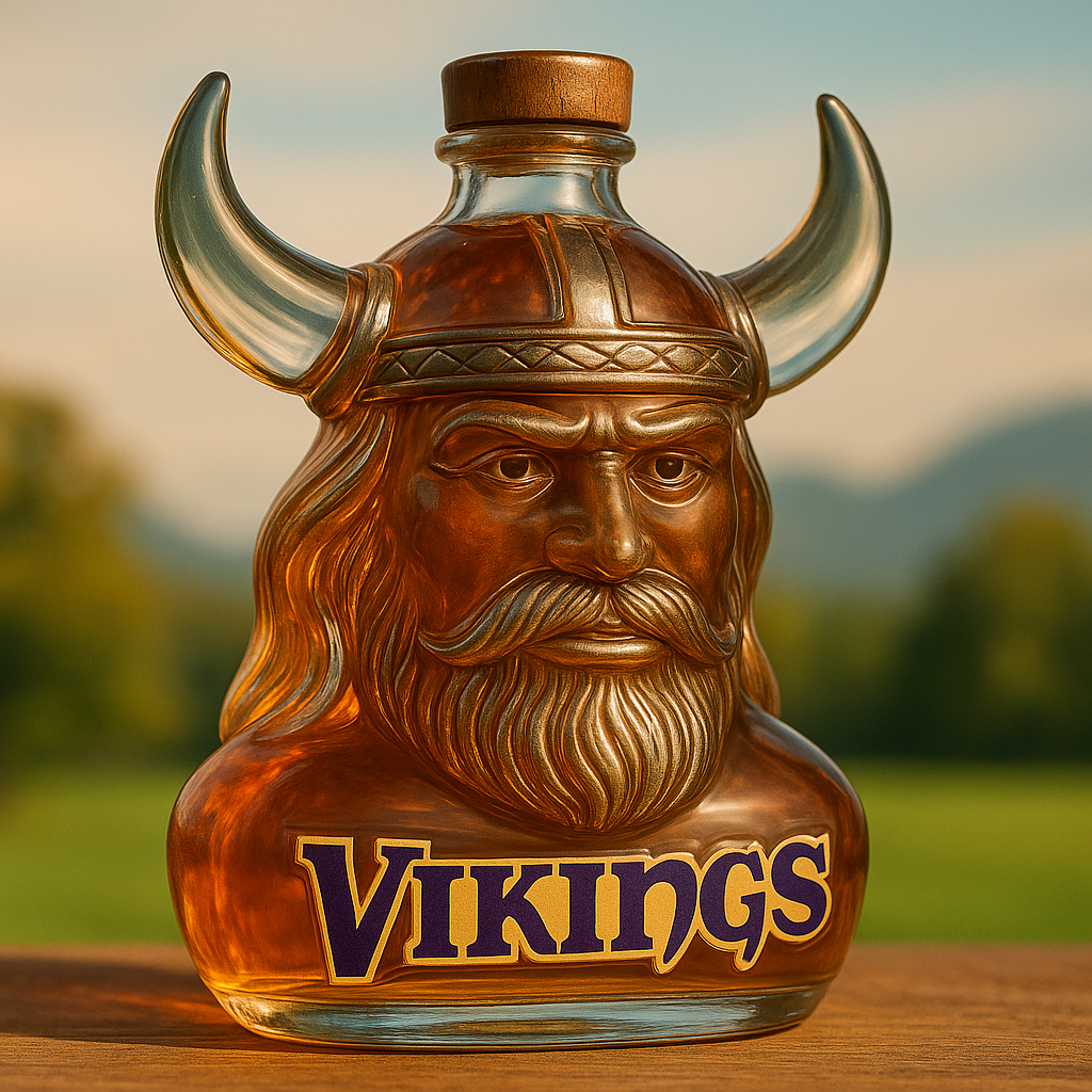 Minnesota Vikings Viking Head Whiskey Bottle