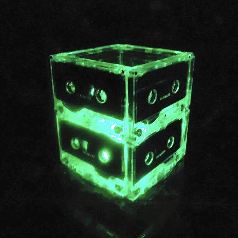 Retro rock cassette night light decor