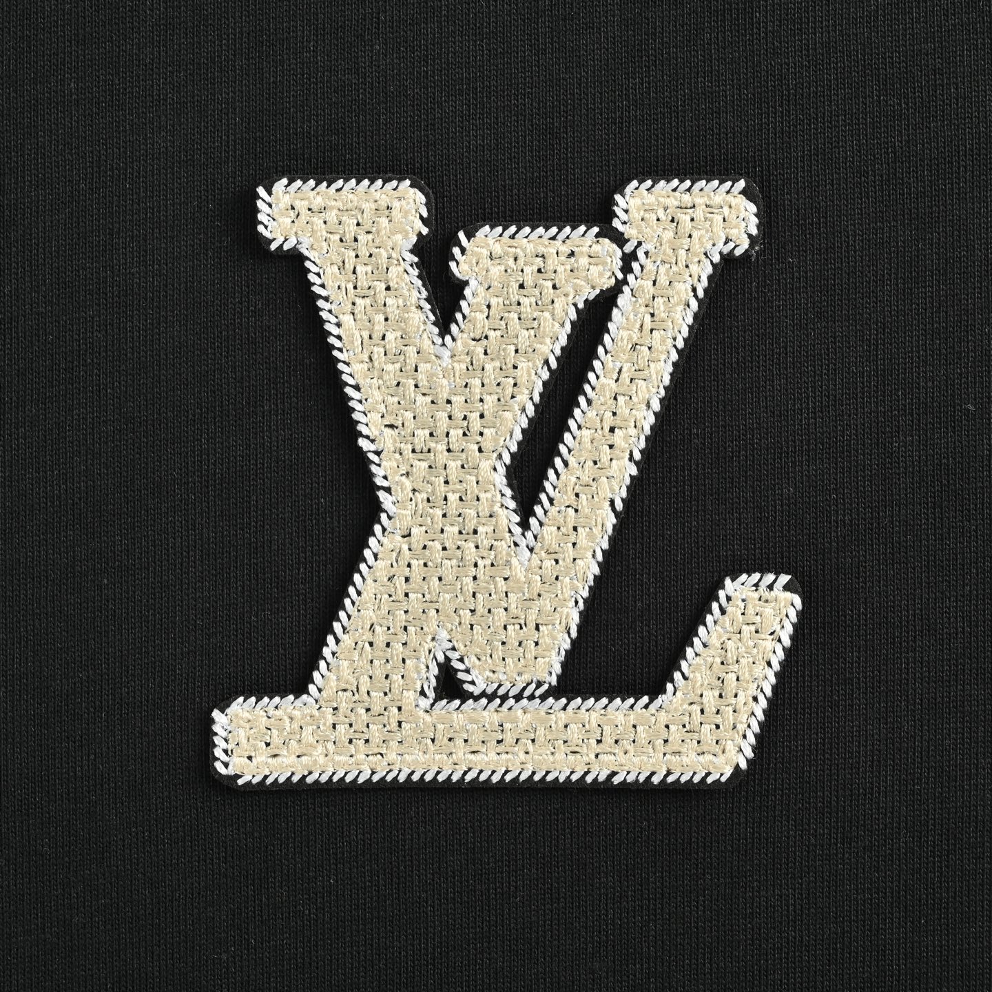 Louis Vuitton 25ss woven embroidered lettering logo short sleeve