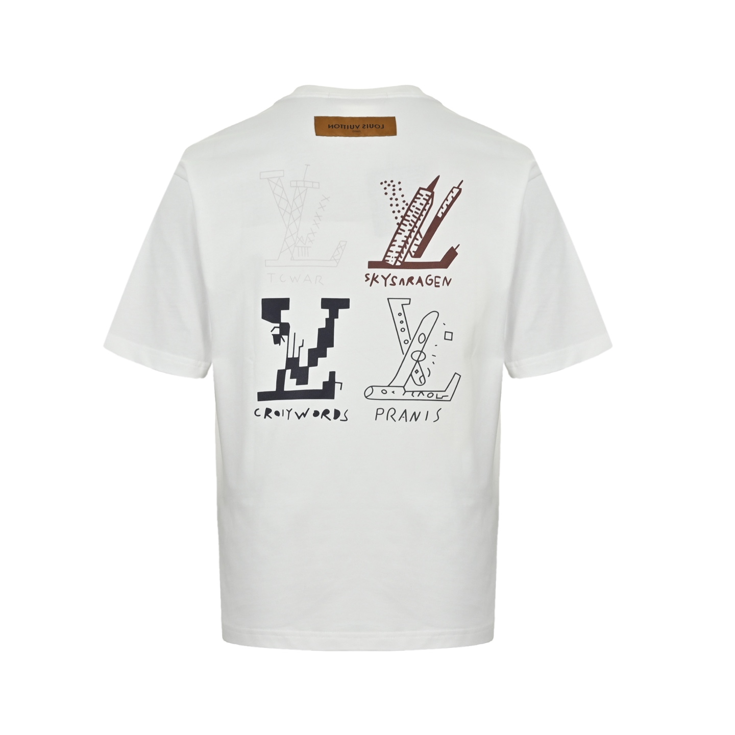 Louis Vuitton 25ss short sleeve with creative logo print on the back
