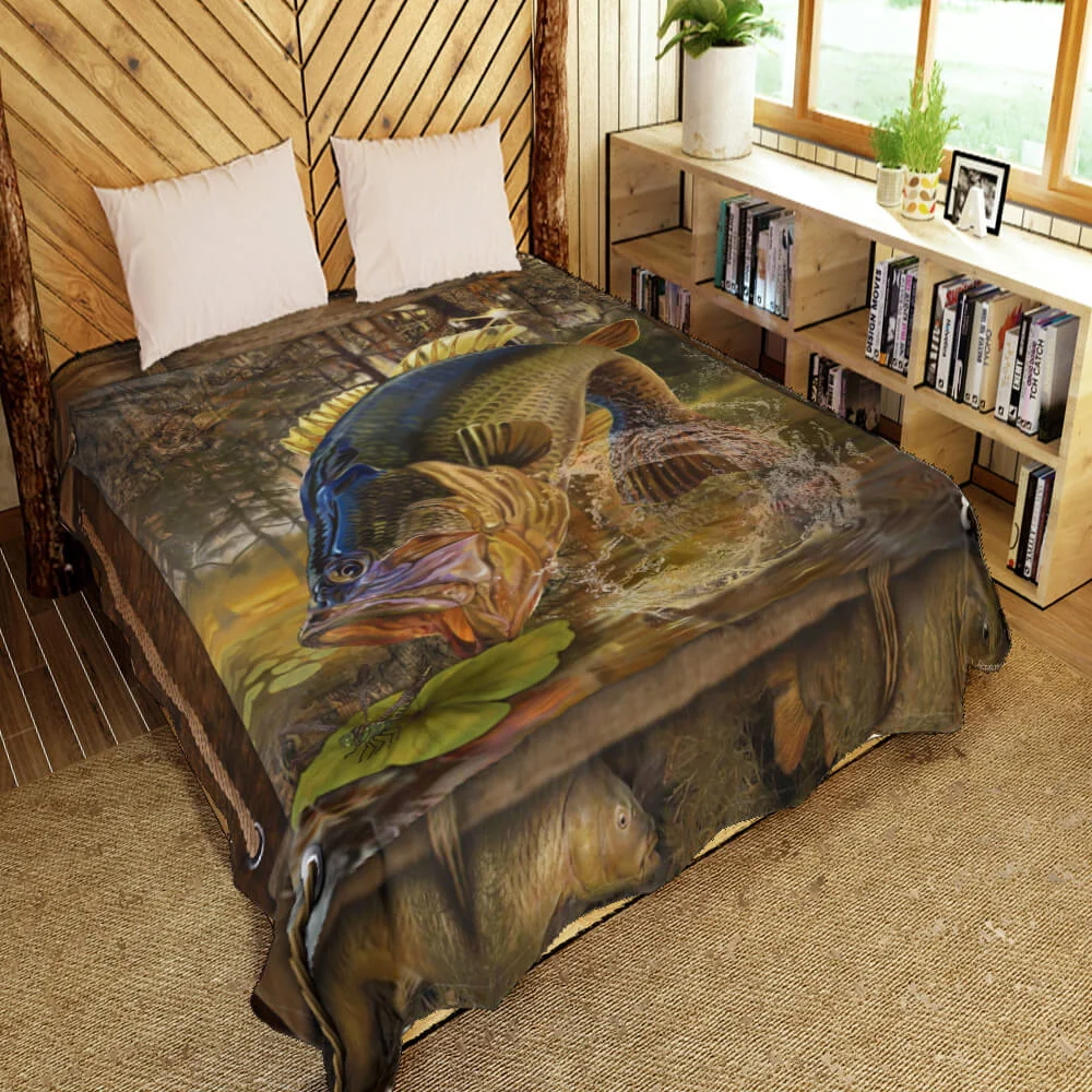 Largemouth Bass Fishing Quilt