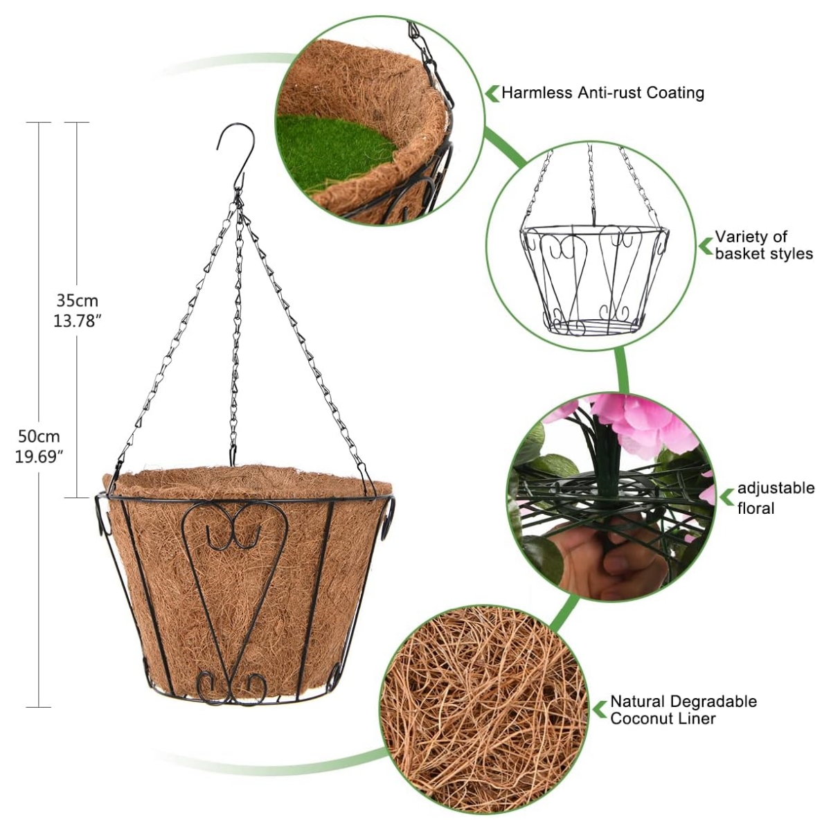Artificial Hanging Flowers Basket