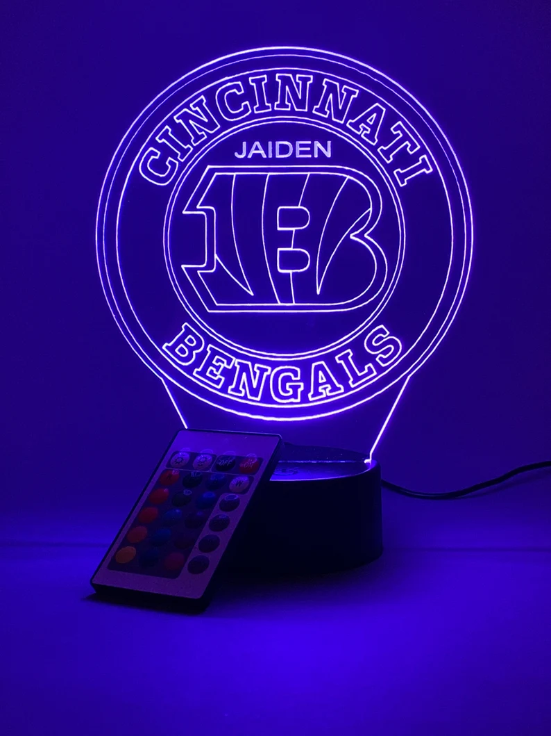 CINCINNATI BENGALS 3D LAMP PERSONALIZED