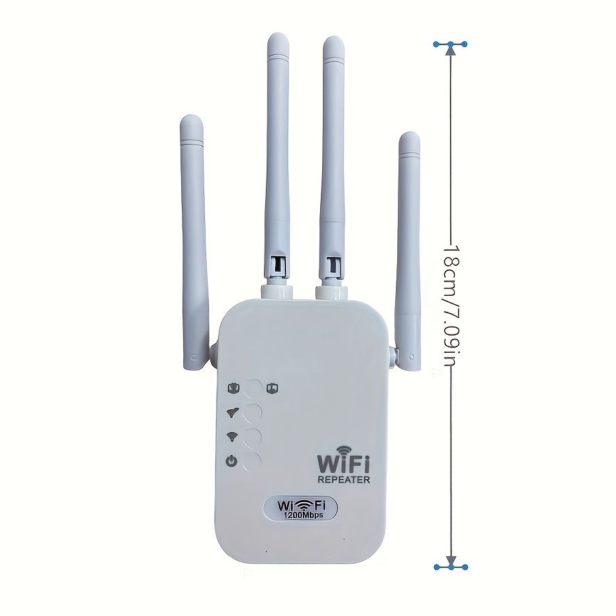 Wifi Signal Extender, 1200Mbps 2.4G/5G Dual Band Wireless Internet WiFi Amplifying Repeater/Router/AP Signal Booster, Greater Coverage Extender And Signal Amplifier For Home Work With All Routers