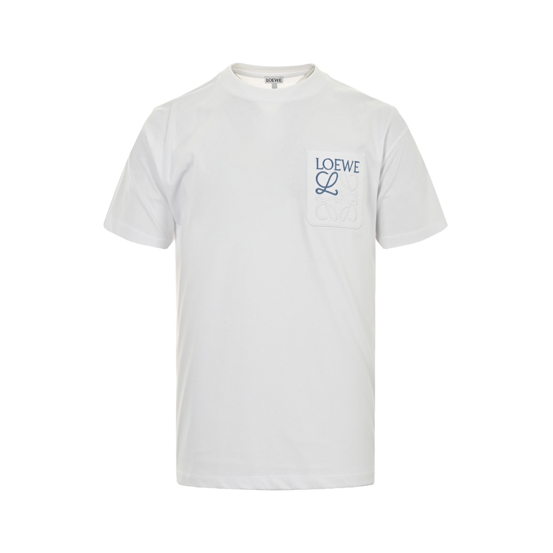 Loewe 24ss short sleeve with embroidered logo on pocket