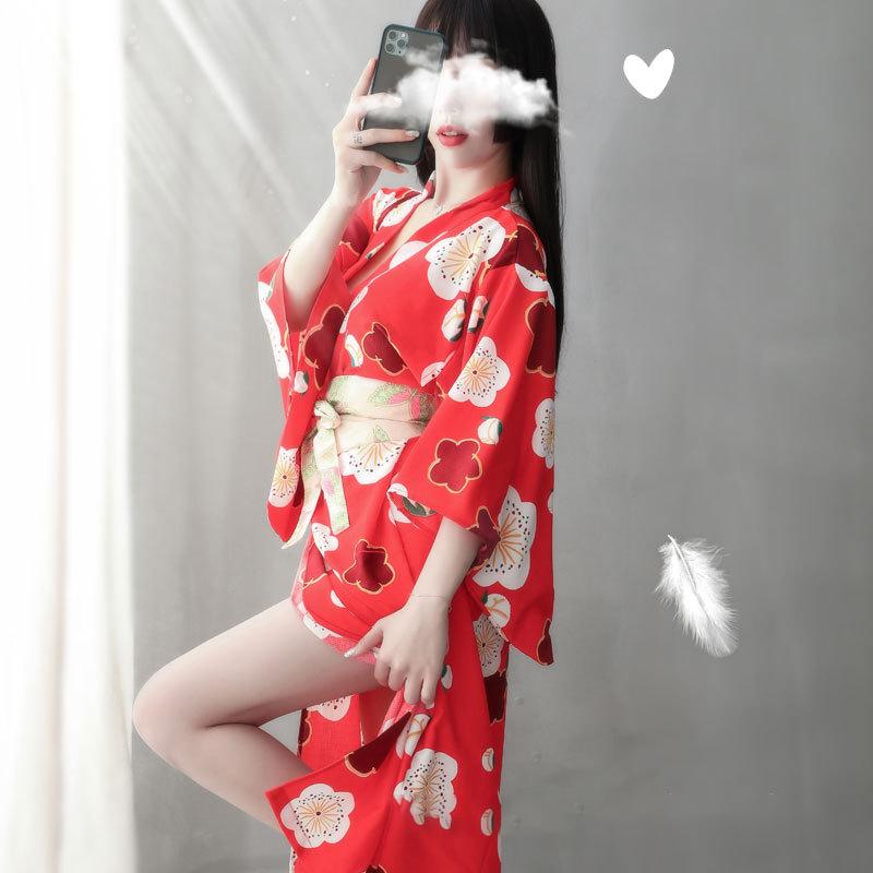 Sakura Print Japanese Kimono Lingerie Nightdress