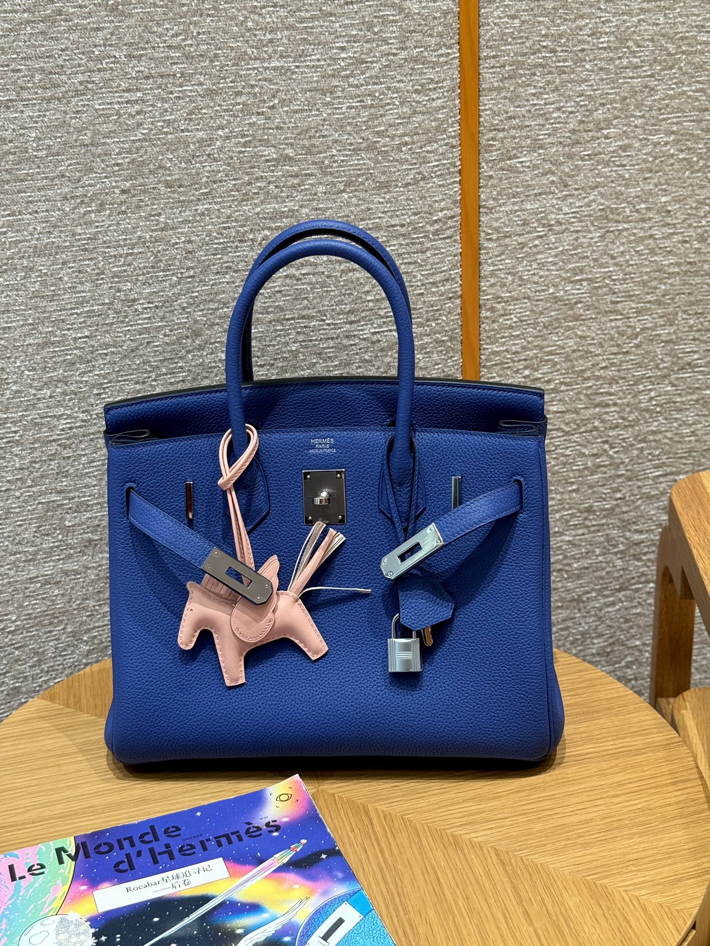 Hermès Birkin 7TBlue electric handbag (handmade to order)