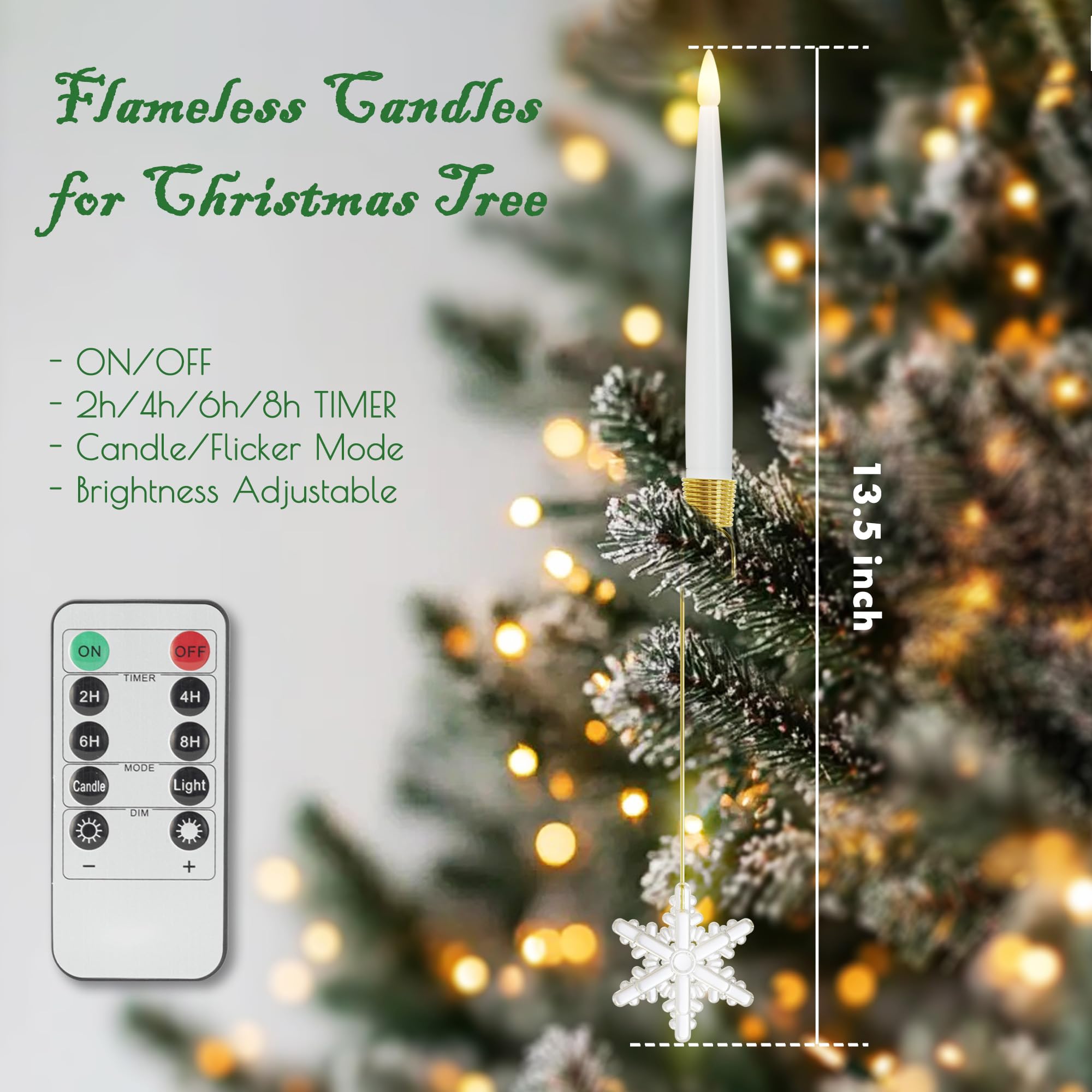 🔥ON SALE🔥6Pcs LED Candles with Remote Timer and Hanging Hooks