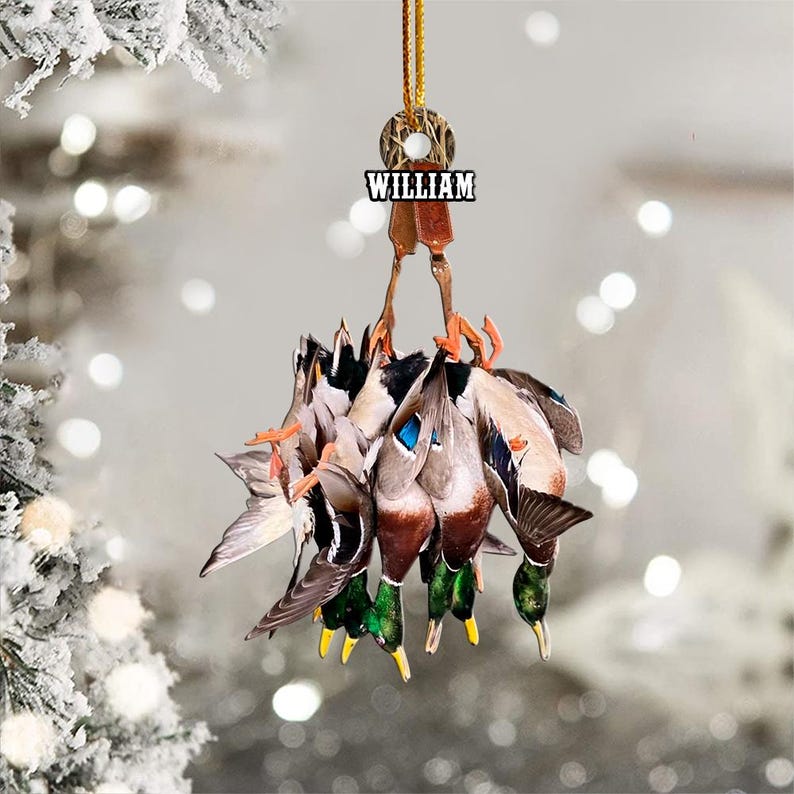 Custom Duck Hunting Christmas Ornament