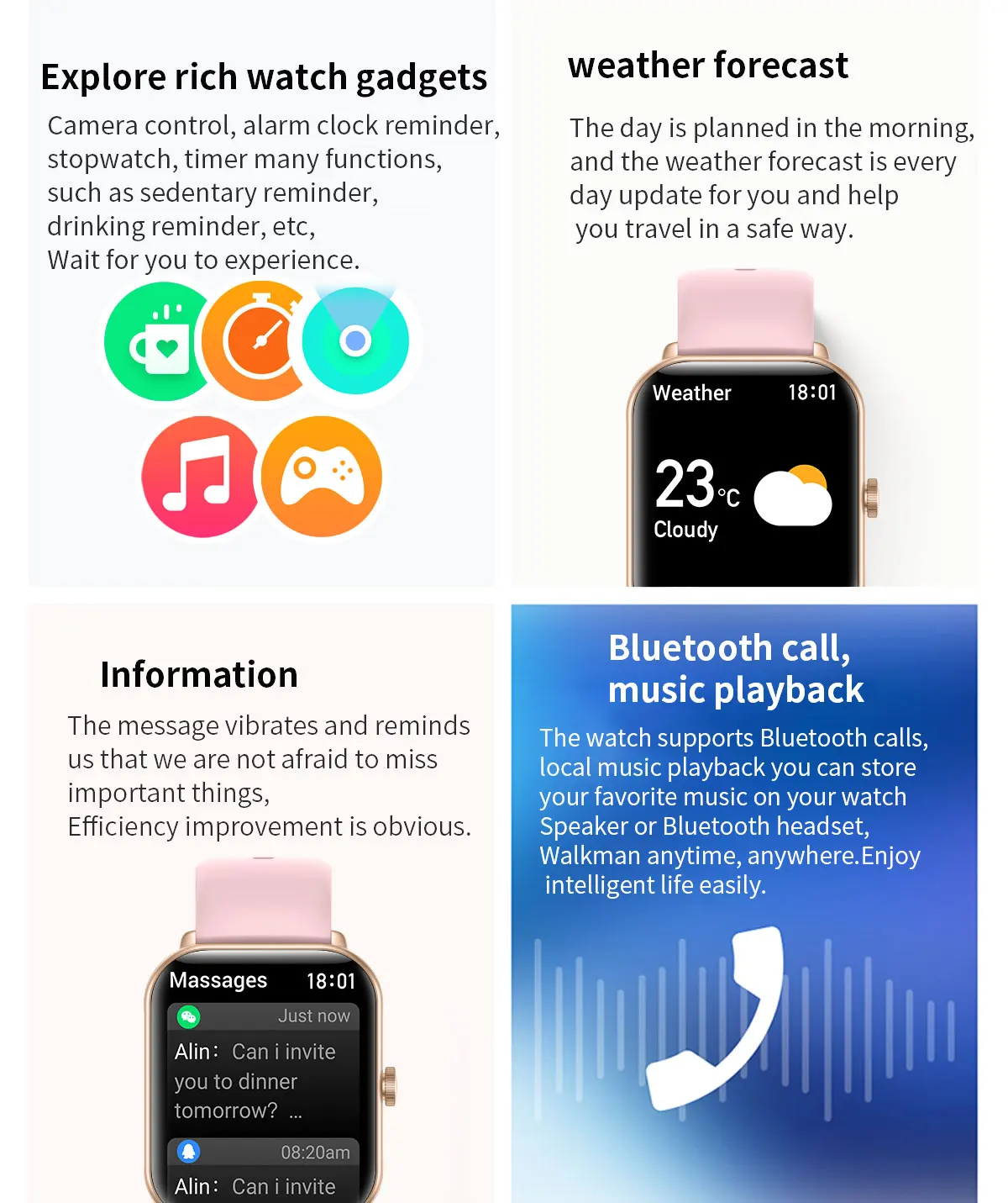 New Men's smartwatch HD Bluetooth Talk Temperature Monitor 1.96inch full screen Touch Multi-sport mode Women's Smartwatch + box