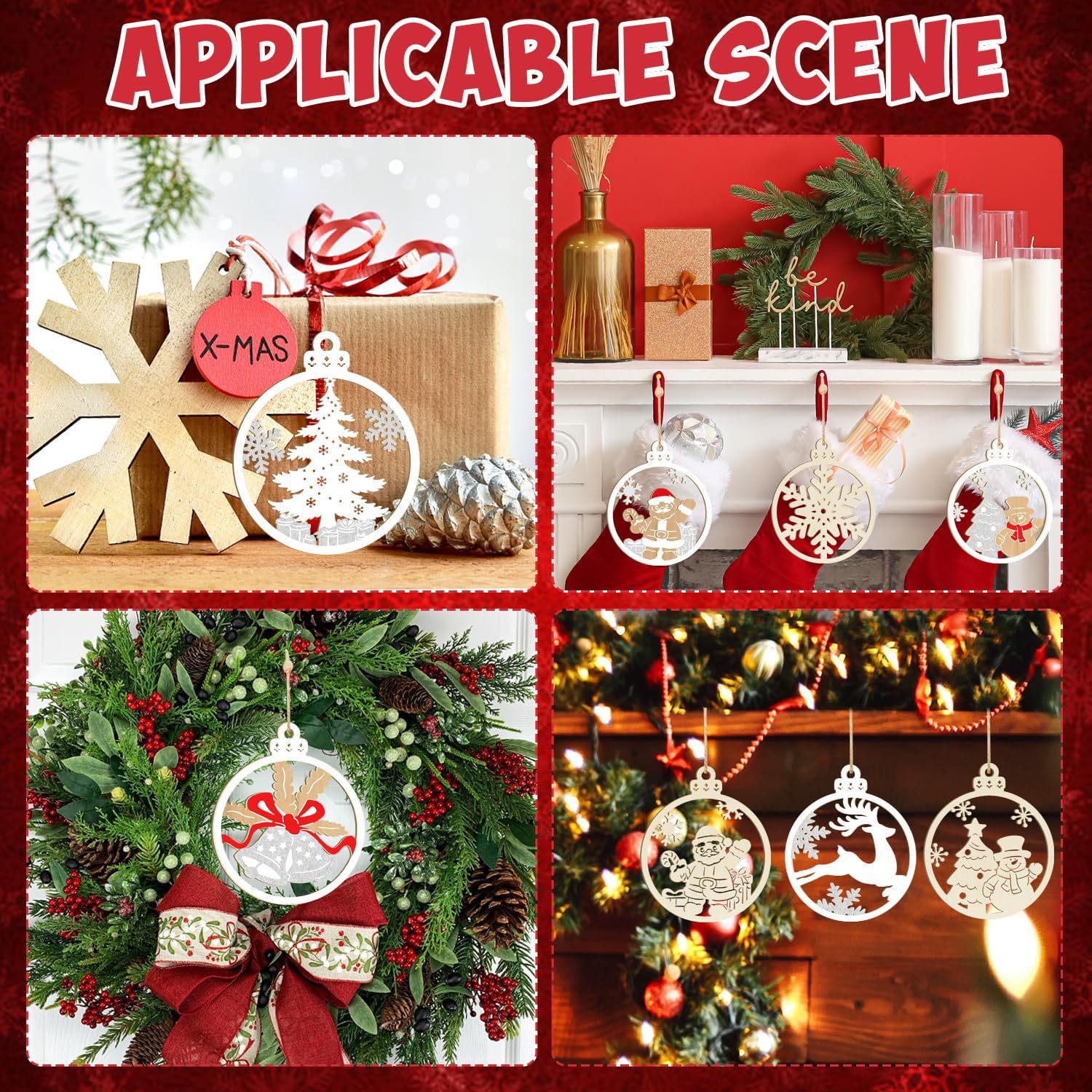 🎄DIY Unfinished Wood Hanging Ornaments💖