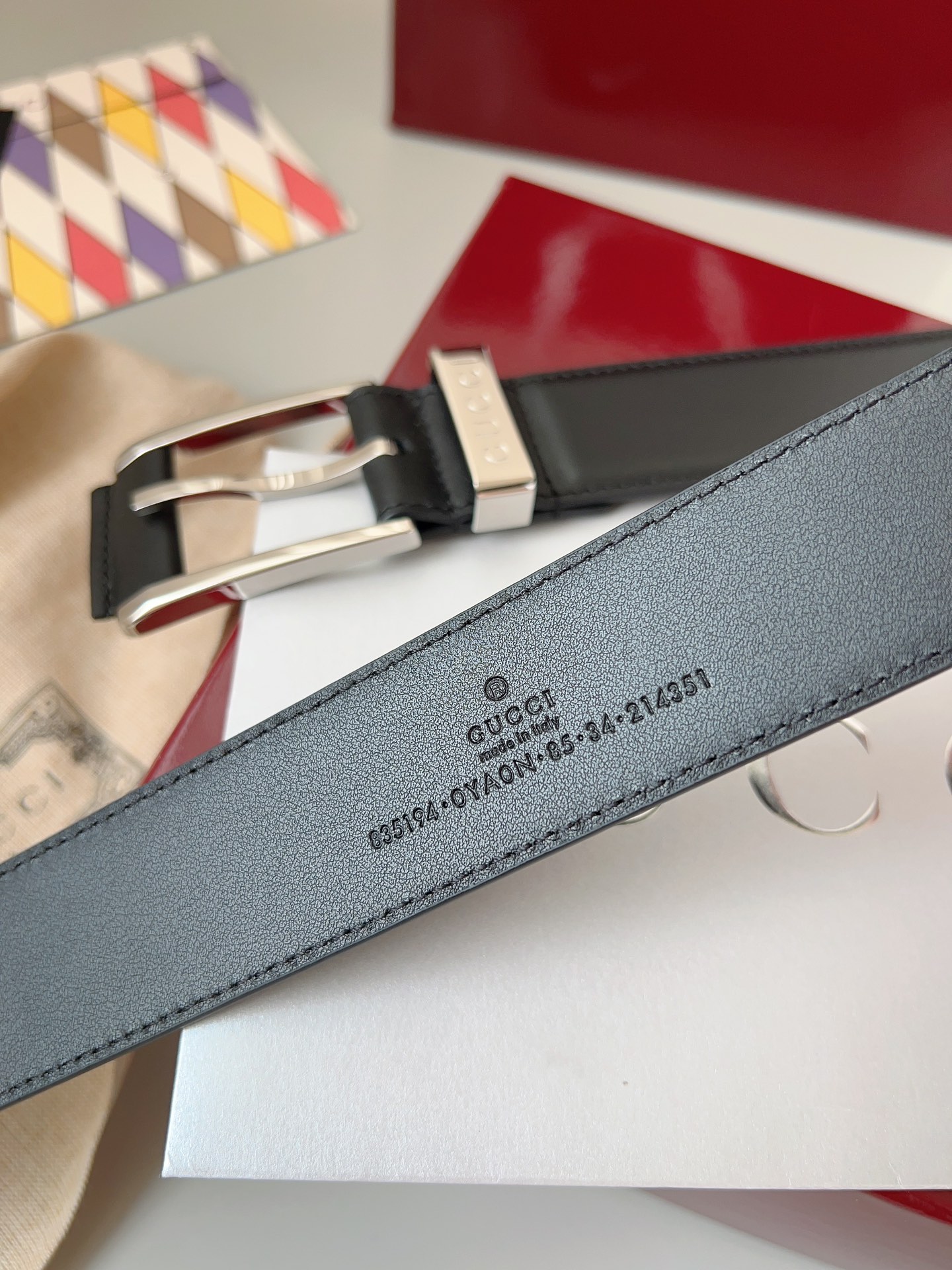 Gucci pin buckle leather belt 3.5cm wide