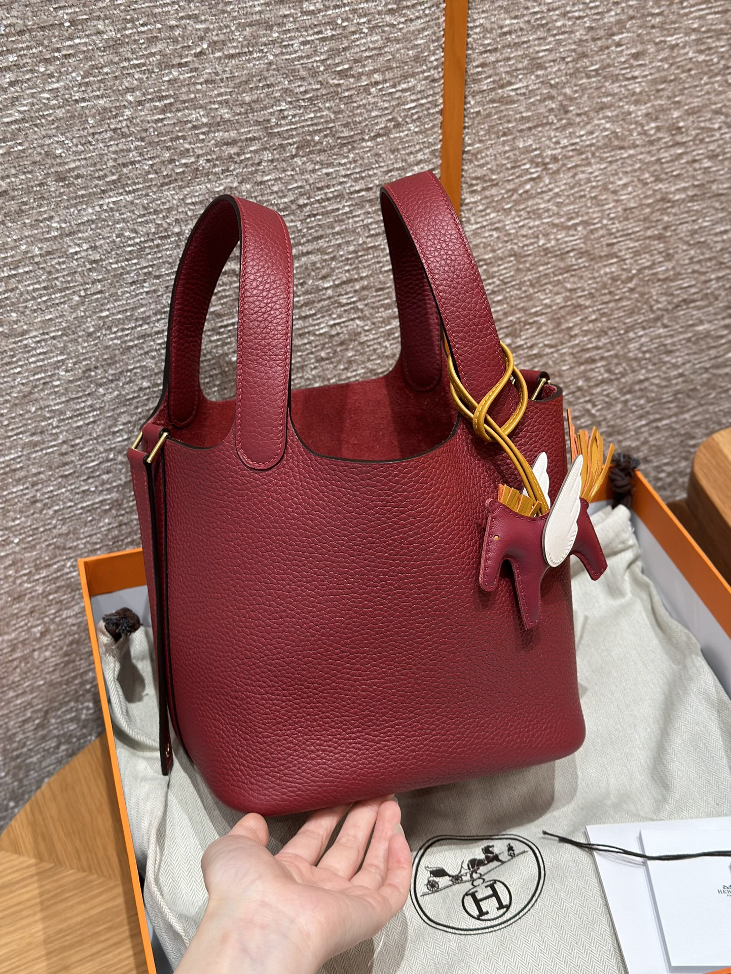 Hermès Picotin lo K1Rouge grenat handbag (handmade to order)
