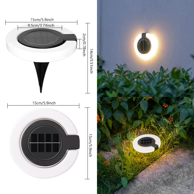 🔥Last Day 49% OFF🔥Round Outdoor Ground Lights Adjustable Disk Solar Pathway Lamp