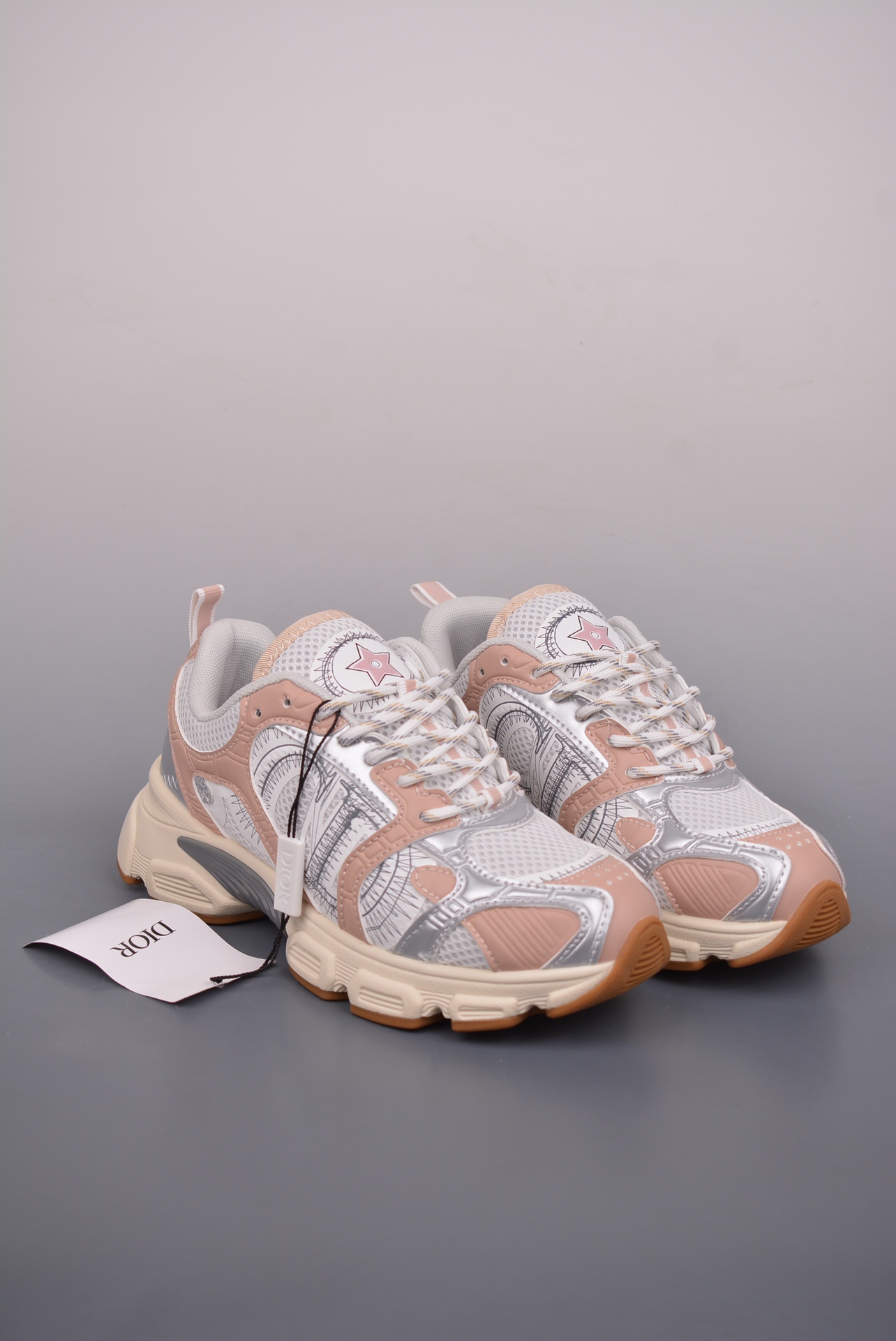 DIOR Chrono sneakers pink, white and grey