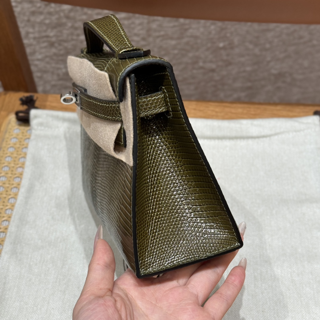 Hermes kelly pochette 61Olive Green (handmade to order)