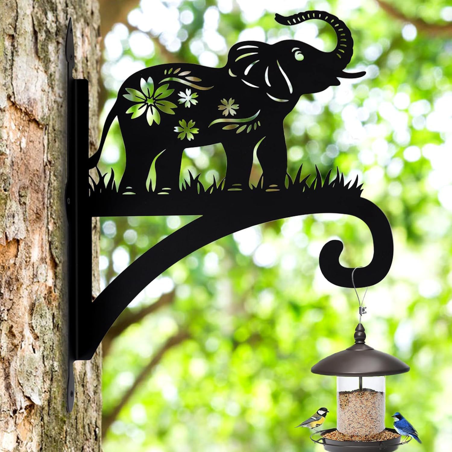 Heavy Duty Iron Animal Silhouette Hanging Brackets - Perfect for Birdfeeders, Lanterns, and Flower Baskets