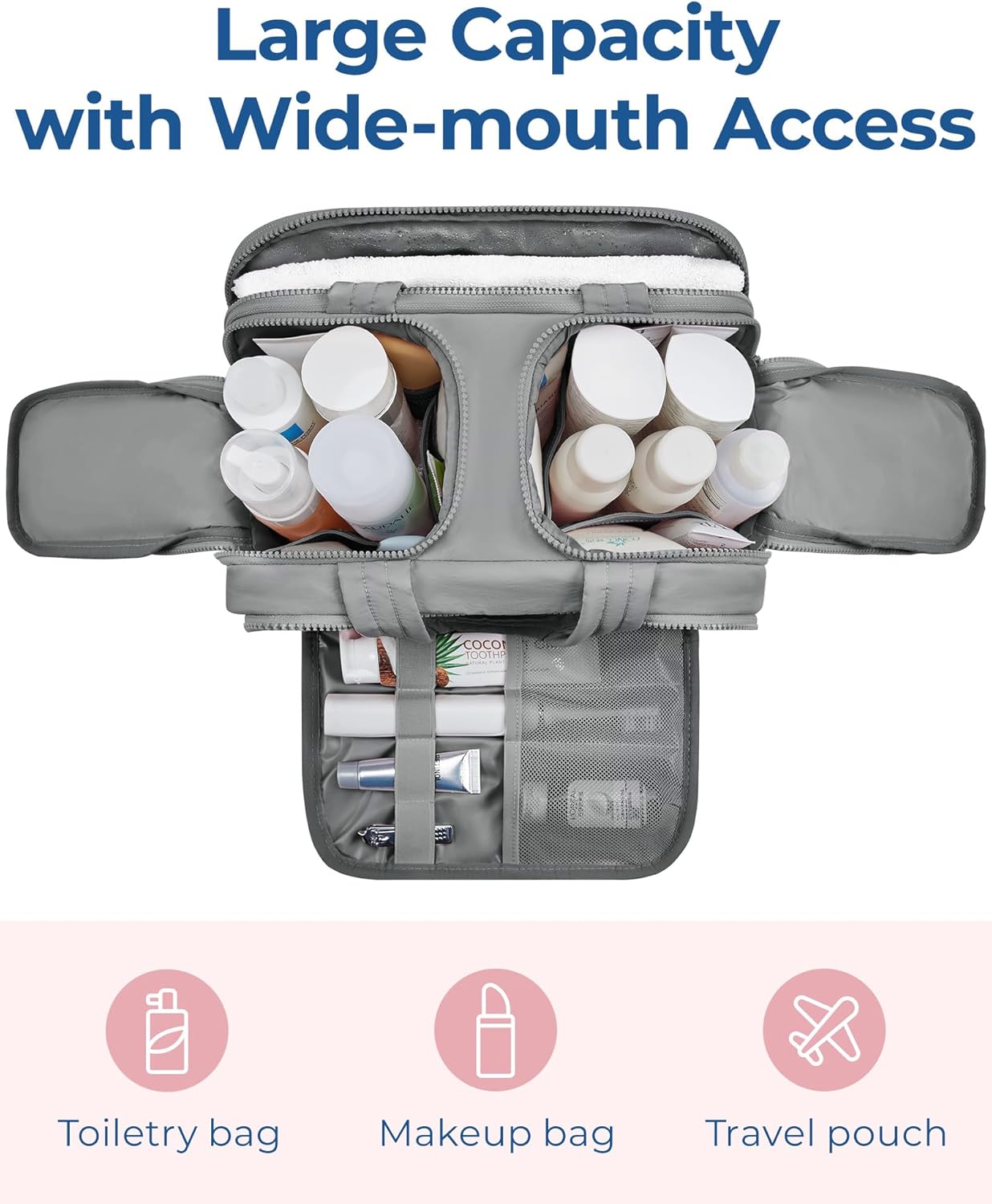 🔥On Sale🔥Lightweight Large Wide-open Travel Toiletry Bag