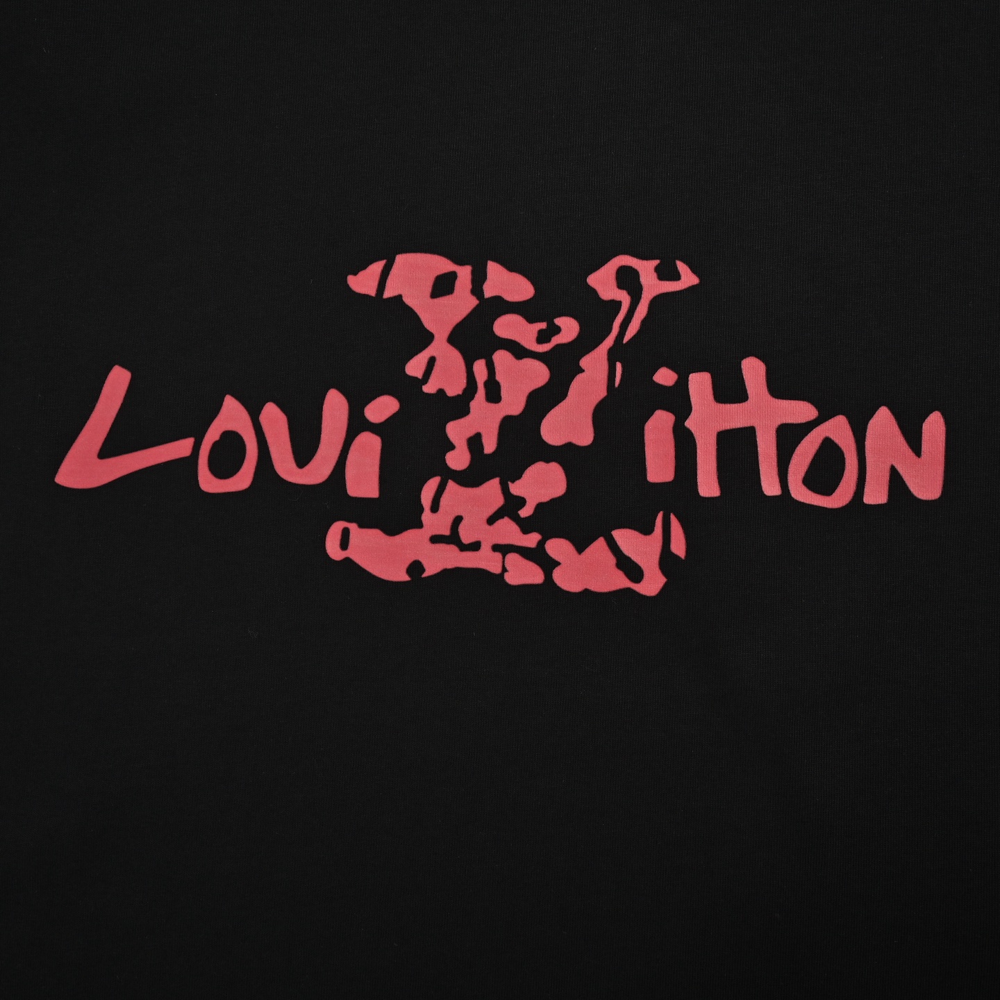 Louis Vuitton 25ss distressed letter print short sleeve