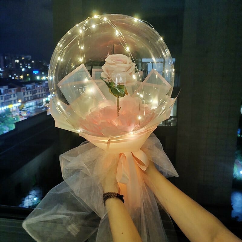 (🔥Valentine's Day Hot Sale -50% OFF)Luminous Balloon Rose Bouquet-BUY 5 FREE SHIPPING