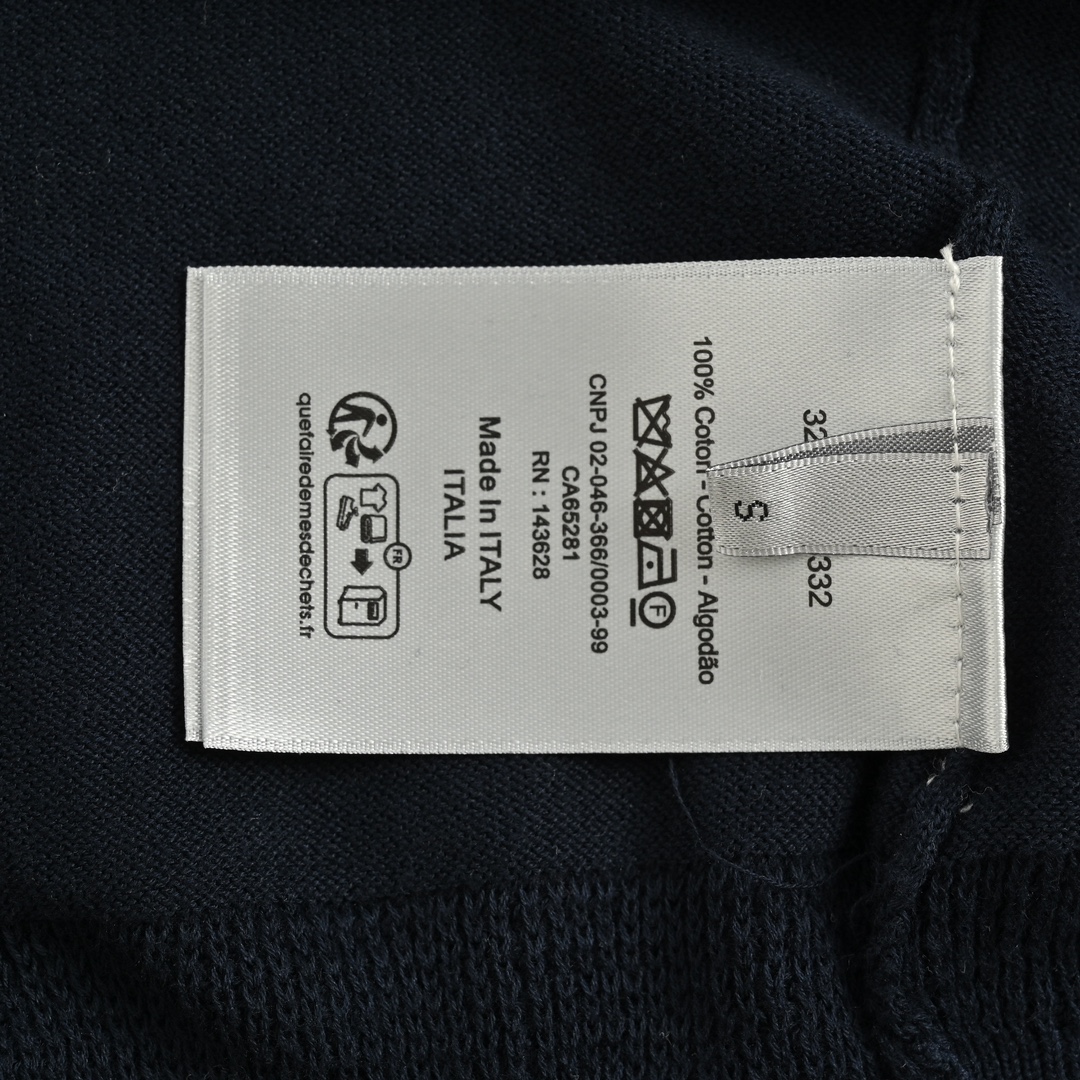 Dior 24ss embroidered small logo knitted Polo short sleeve