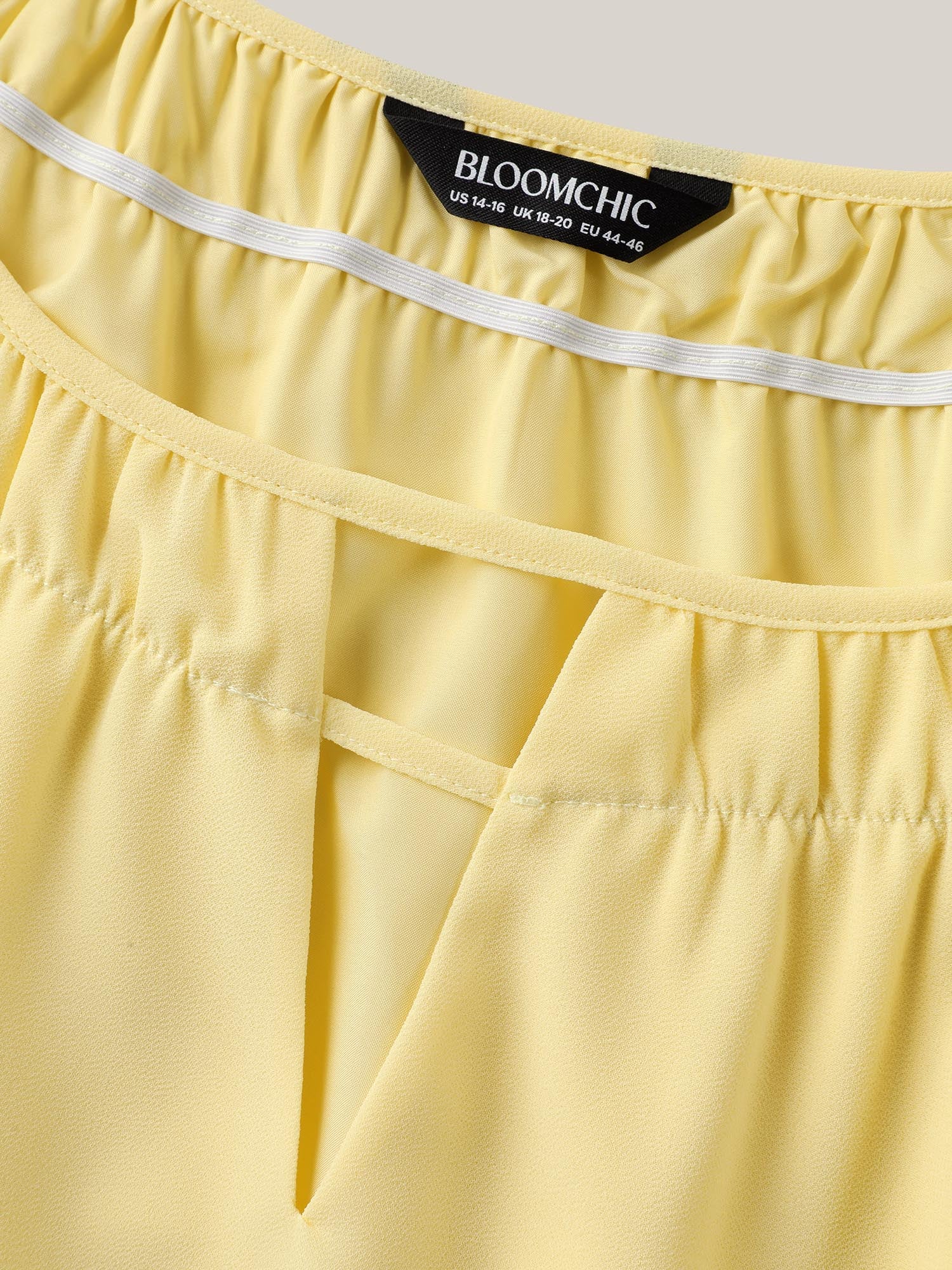 Sheer Lined Neck Cut-Out Blouse