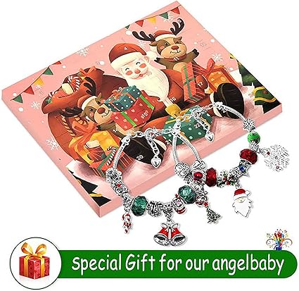 (The best gift for kids in 2024🎁) 24-piece DIY Christmas Advent Calendar Bracelet Set Blind Box🎄