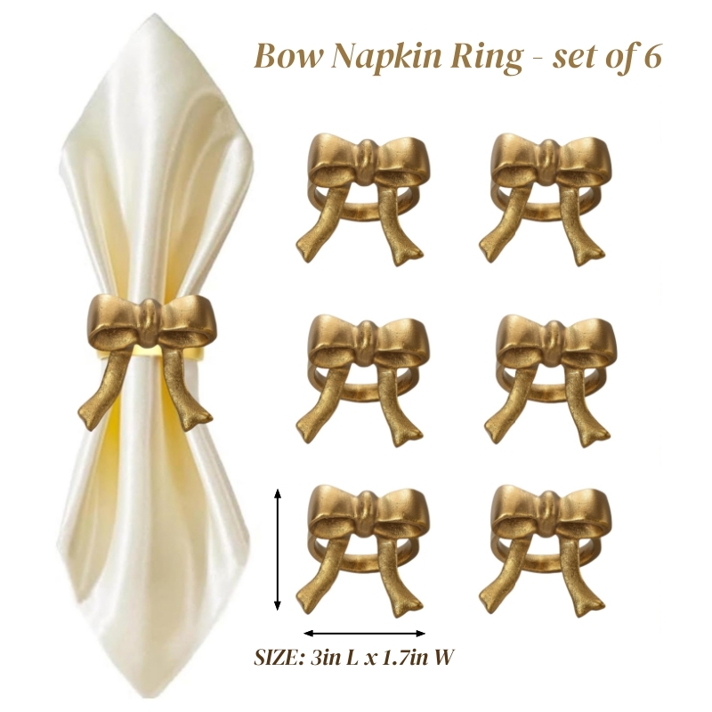 On Sale🔥Set of 6 pcs Aluminum Bow Napkin Ring