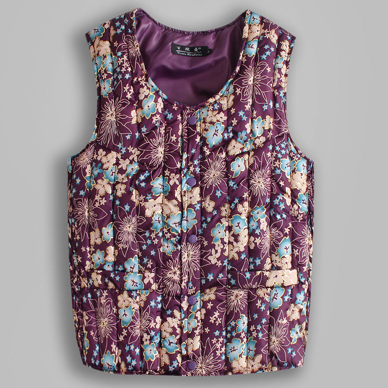 Short Down Cotton Vest for Women, Warm and Thickened with Lamb Velvet