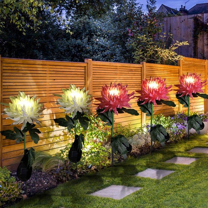 (🔥Last Day Clearance Sale-SAVE 50% OFF) Artificial Chrysanthemum Solar Garden Stake Lights-BUY 2 SETS FREE SHIPPING
