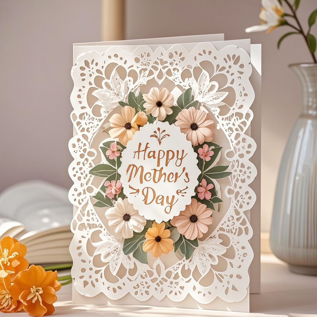 Exquisitely Hand - crafted Mother's Day Greeting Card: Convey Sincere Love