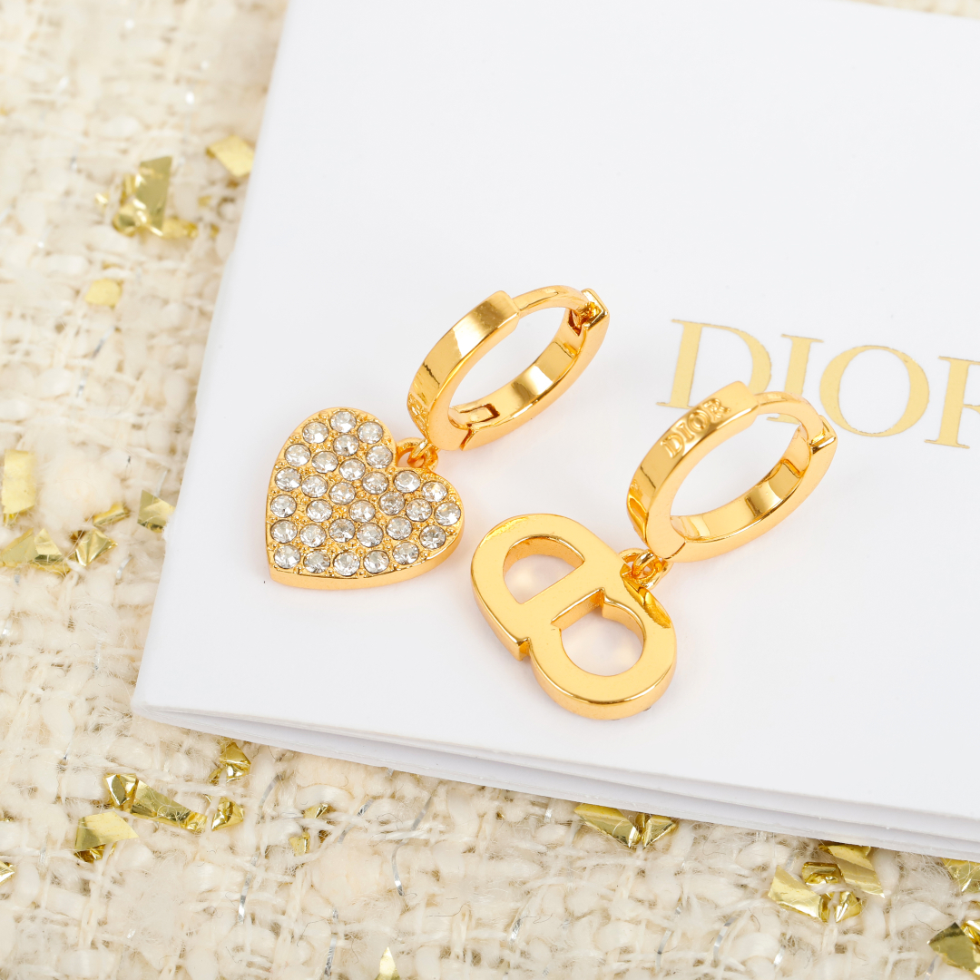 Dior Diamond Heart Earrings