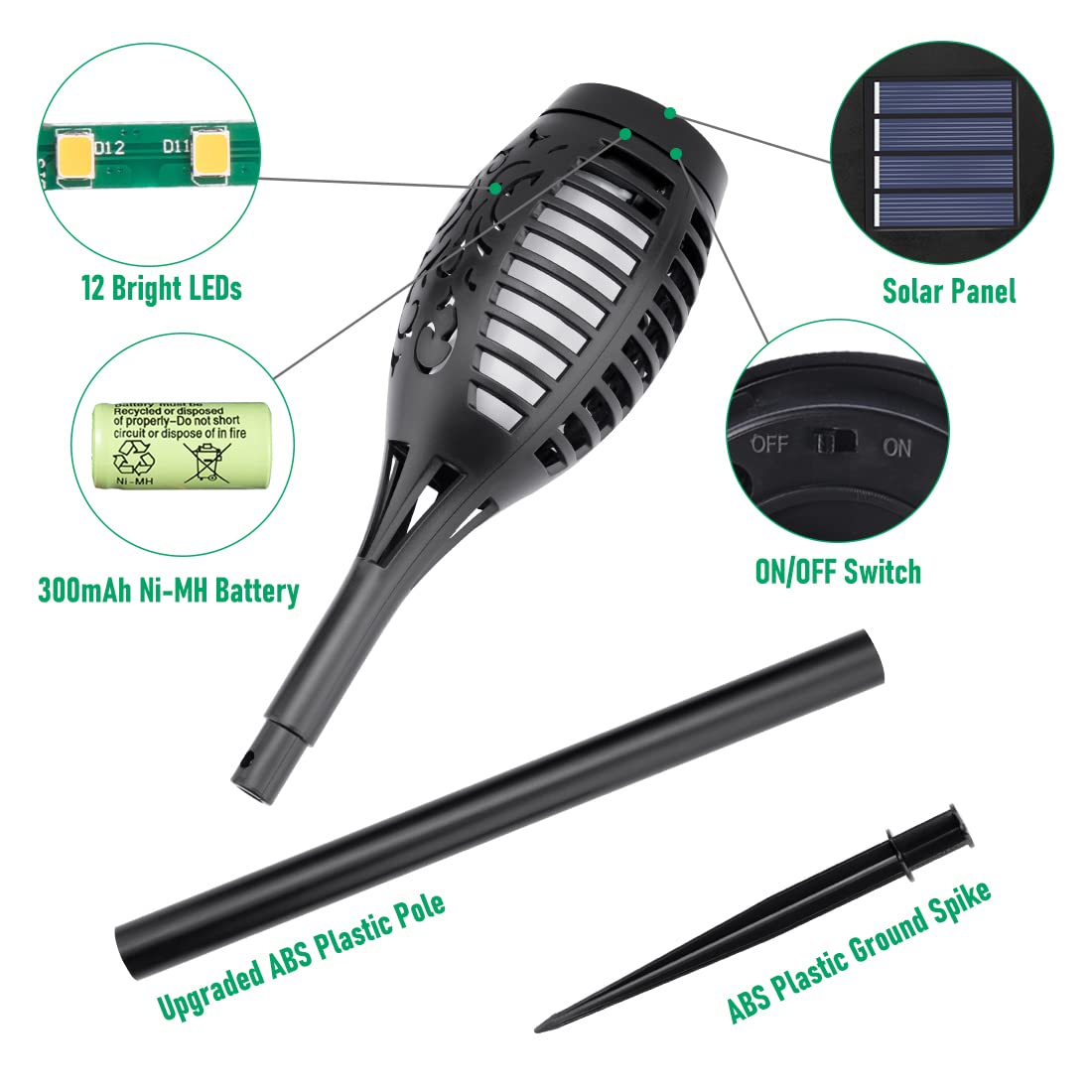 Flickering Flame for Garden Decor，Solar Garden Lights🔥