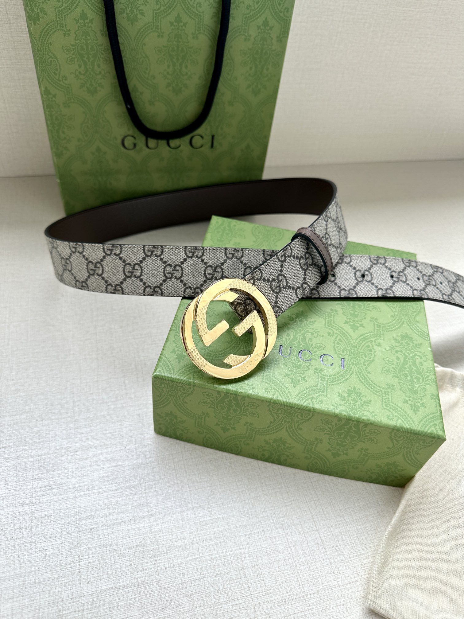 Gucci Marmont printed leather belt 3.8 cm wide