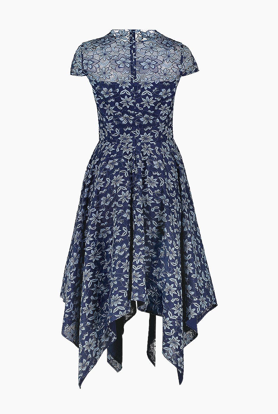 Vestido asimetrico de cuello redondo