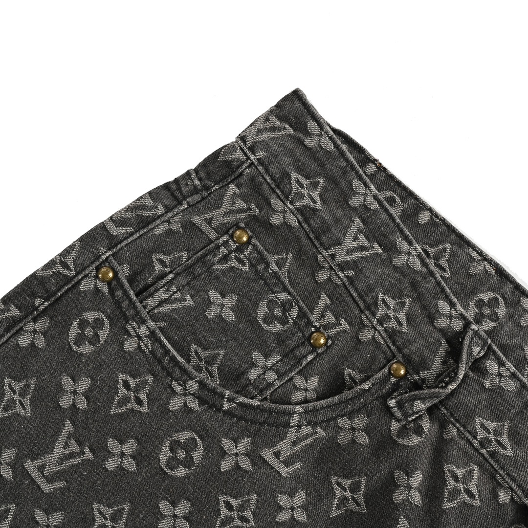Louis Vuitton 24Fw Jeans with Monochrome Embroidery