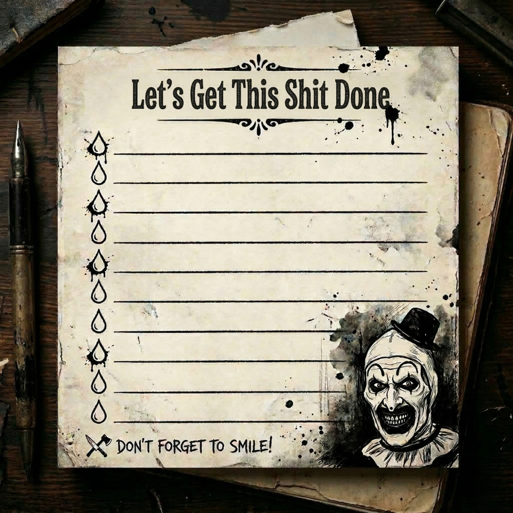 Funny Art the Clown Office Chaos Sticky Note