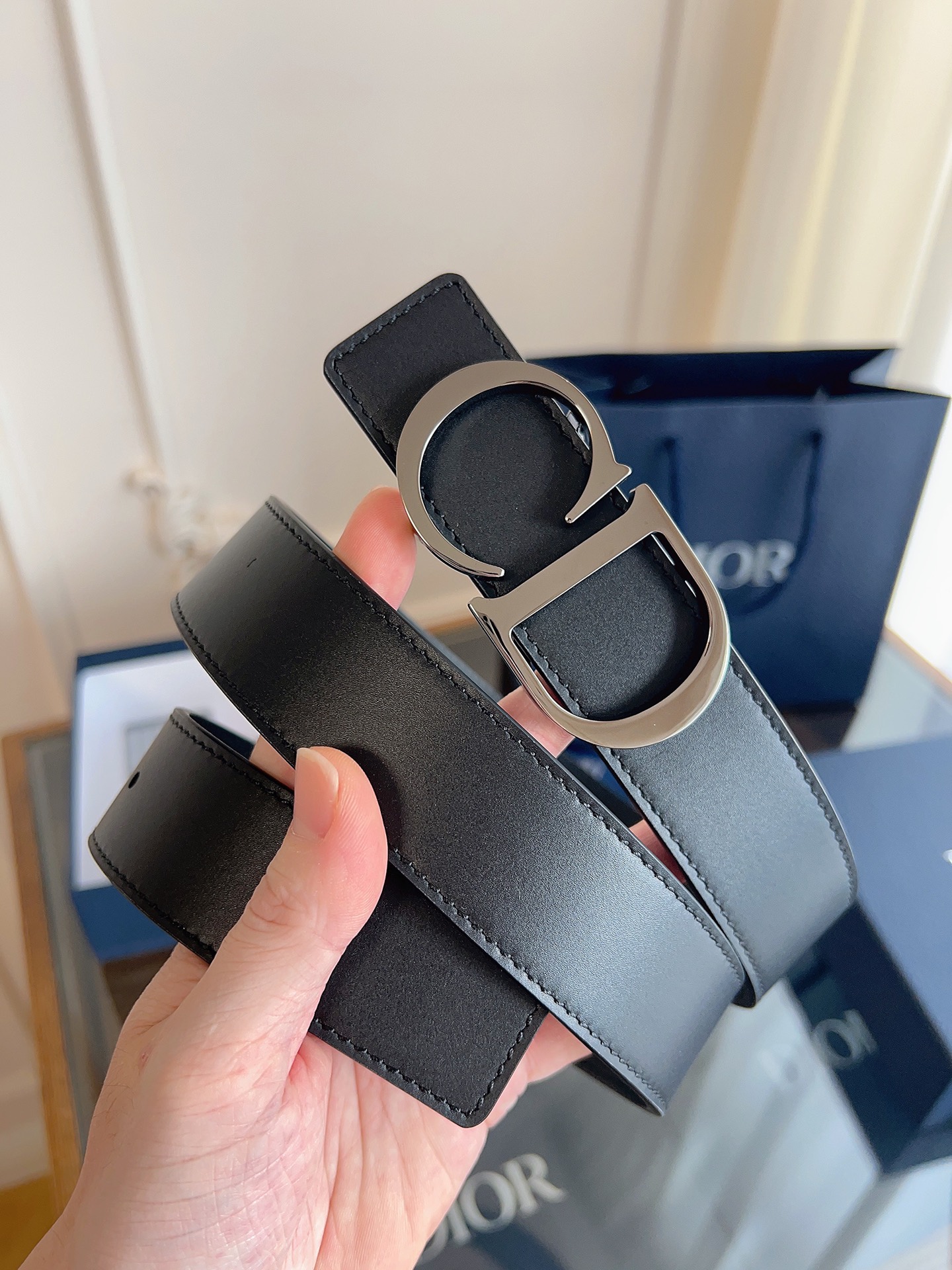 Dior CD buckle cowhide belt width 3.5CM