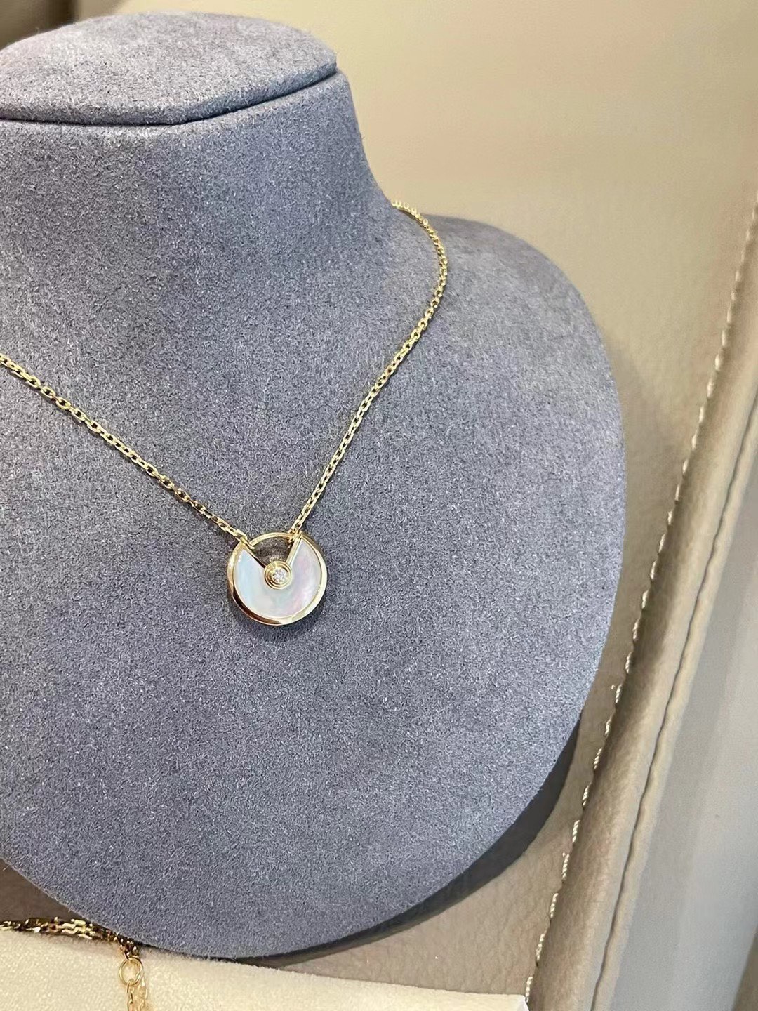Cartier Small White Shell Amulet Necklace