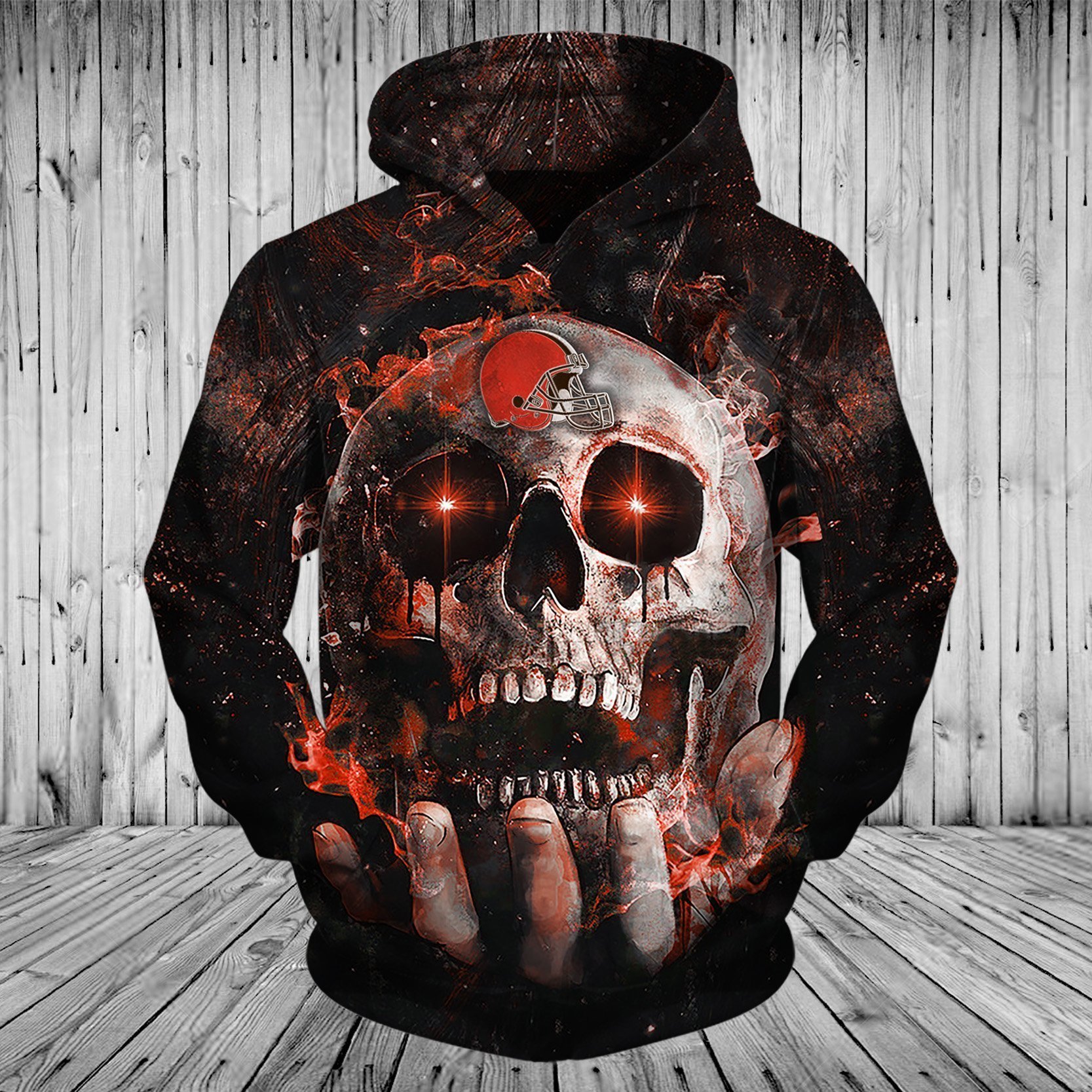 BROWNS HOODIE 3D SKULL 73